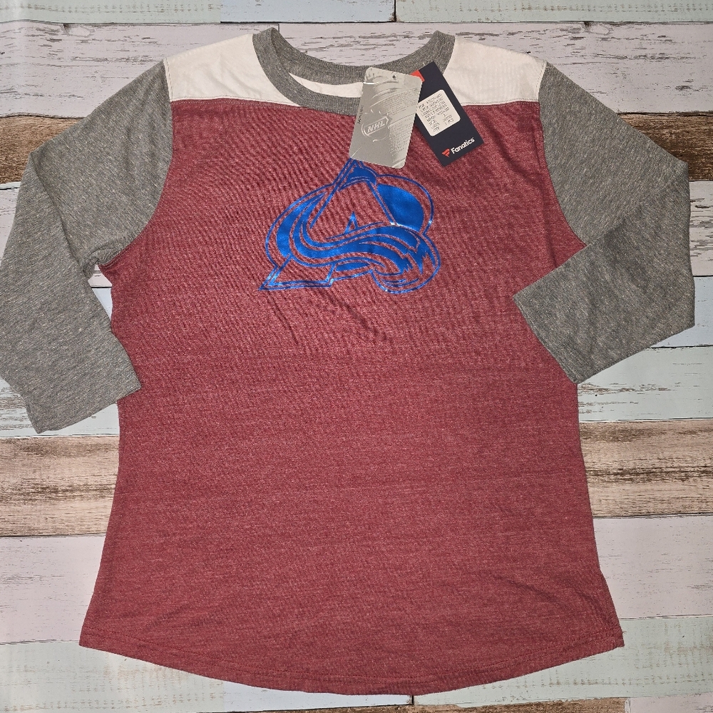 Fanatics NHL Colorado Avalanche 3/4 Length T-Shirt (US Large)